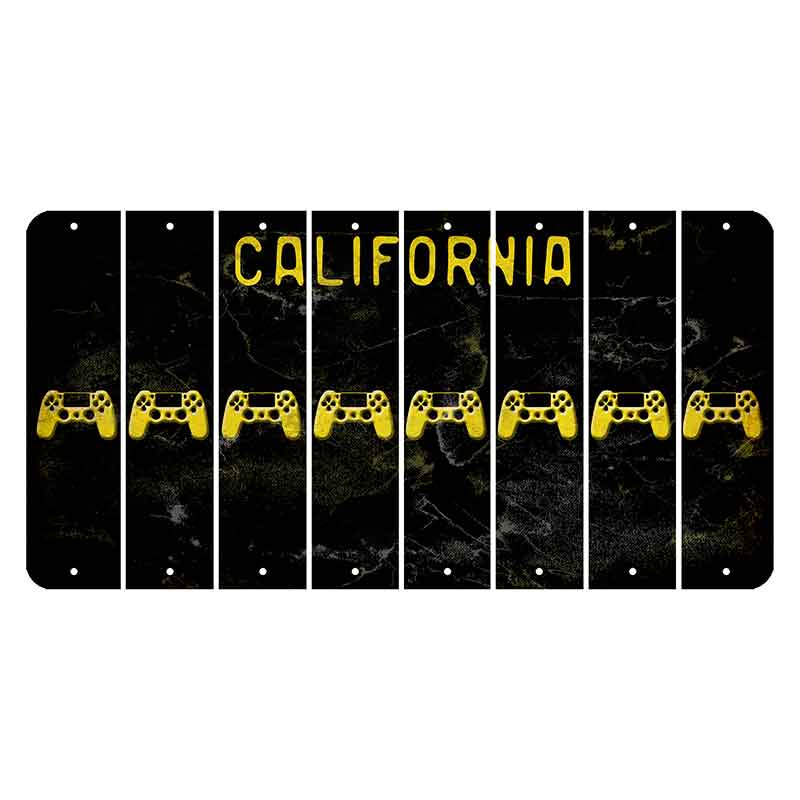 California Black Cut License Plate Strips (Set of 8) PS Controller