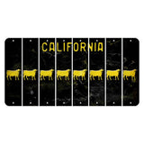 California Black Cut License Plate Strips (Set of 8) Dairy Cow