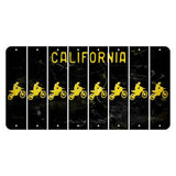 California Black Cut License Plate Strips (Set of 8) Dirtbike Rider
