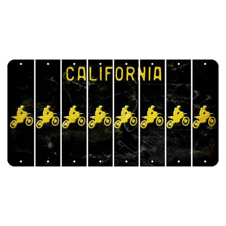 California Black Cut License Plate Strips (Set of 8) Dirtbike Rider
