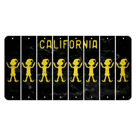 California Black Cut License Plate Strips (Set of 8) Elf