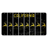 California Black Cut License Plate Strips (Set of 8) Reindeer