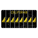 California Black Cut License Plate Strips (Set of 8) Howling Wolf