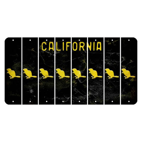 California Black Cut License Plate Strips (Set of 8) Beaver