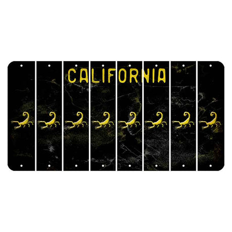 California Black Cut License Plate Strips (Set of 8) Scorpion