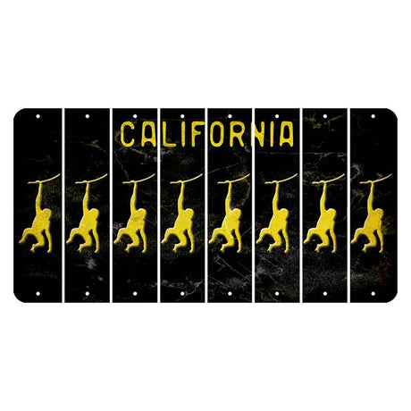 California Black Cut License Plate Strips (Set of 8) Butterfly