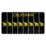 California Black Cut License Plate Strips (Set of 8) Elephant