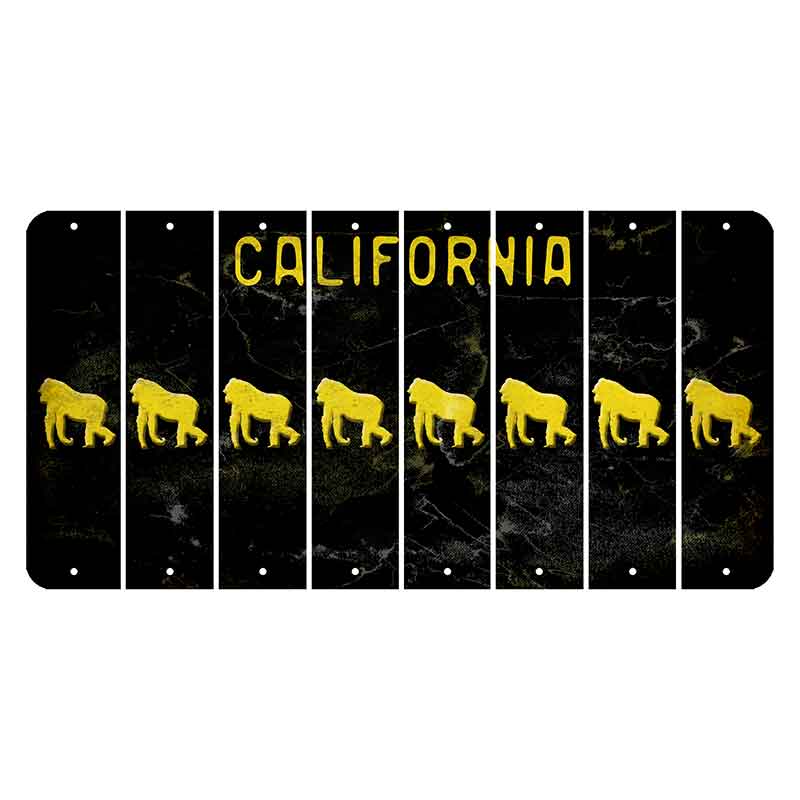 California Black Cut License Plate Strips (Set of 8) Gorilla