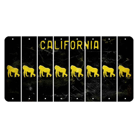 California Black Cut License Plate Strips (Set of 8) Gorilla