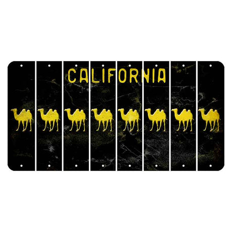 California Black Cut License Plate Strips (Set of 8) Camel
