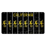 California Black Cut License Plate Strips (Set of 8) Gecko