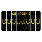 California Black Cut License Plate Strips (Set of 8) Horseshoe