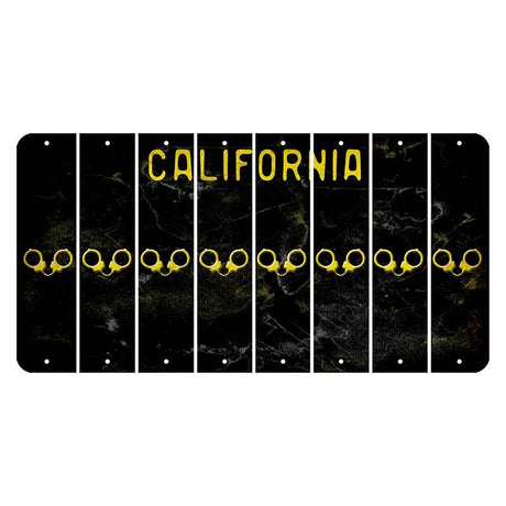 California Black Cut License Plate Strips (Set of 8) Handcuffs