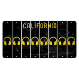 California Black Cut License Plate Strips (Set of 8) Headphones