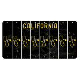 California Black Cut License Plate Strips (Set of 8) Statue of Liberty