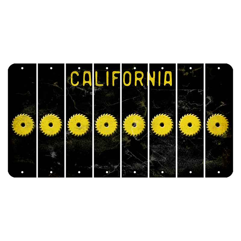 California Black Cut License Plate Strips (Set of 8) Saw Blade