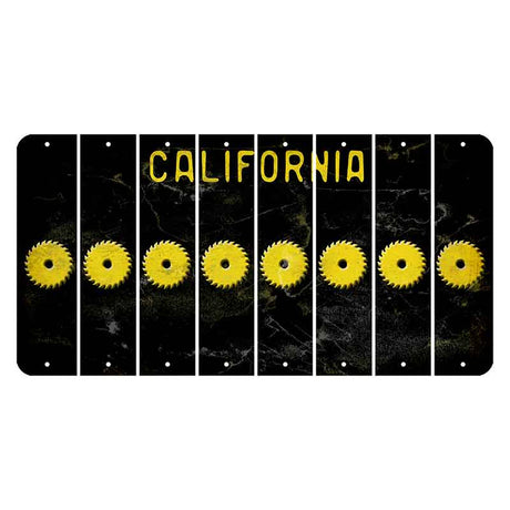 California Black Cut License Plate Strips (Set of 8) Saw Blade