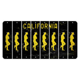 California Black Cut License Plate Strips (Set of 8) Cowboy - Leaning