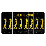 California Black Cut License Plate Strips (Set of 8) Cowgirl - Leaning