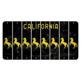 California Black Cut License Plate Strips (Set of 8) Horse