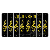California Black Cut License Plate Strips (Set of 8) Music Note