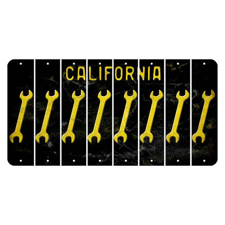 California Black Cut License Plate Strips (Set of 8) Wrecking Ball Crane