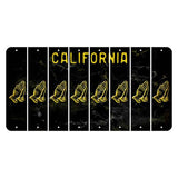 California Black Cut License Plate Strips (Set of 8) Praying Hands