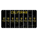 California Black Cut License Plate Strips (Set of 8) Zodiac Sign - Taurus