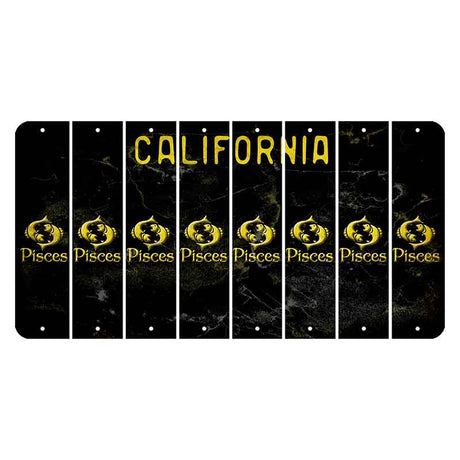 California Black Cut License Plate Strips (Set of 8) Zodiac Sign - Libra