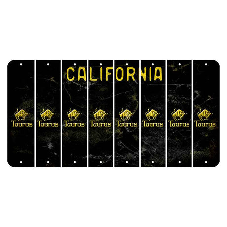California Black Cut License Plate Strips (Set of 8) Zodiac Sign - Scorpio