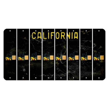 California Black Cut License Plate Strips (Set of 8) Forklift