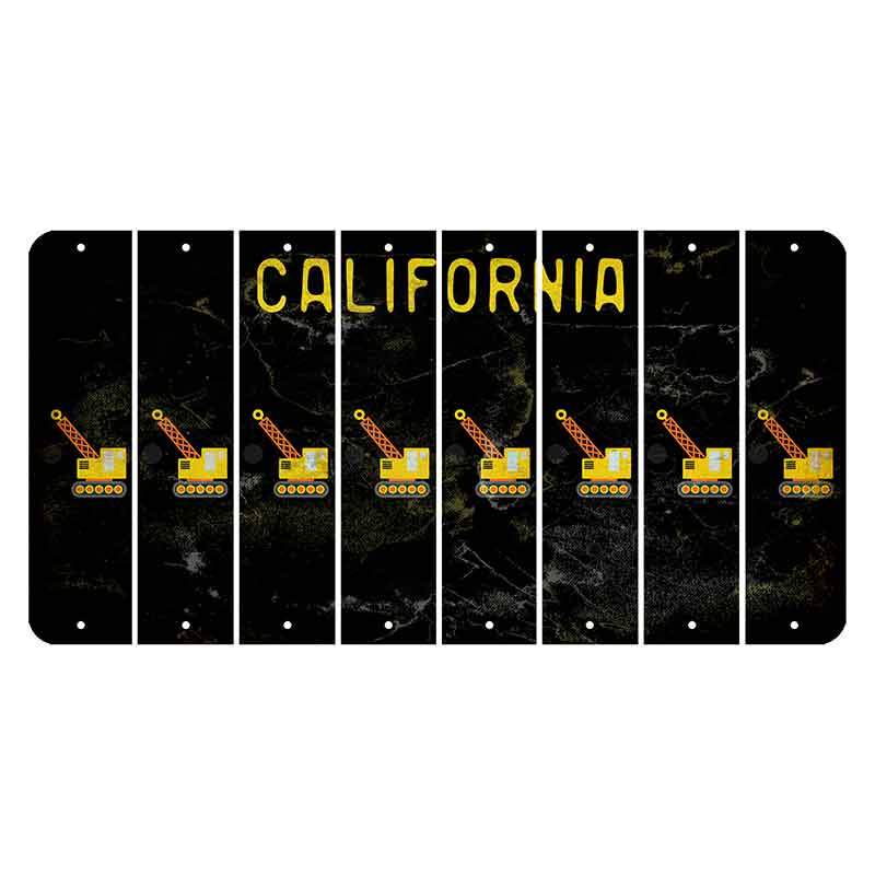 California Black Cut License Plate Strips (Set of 8) Witches Hat