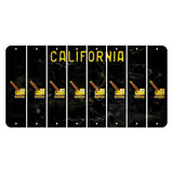 California Black Cut License Plate Strips (Set of 8) Witches Hat
