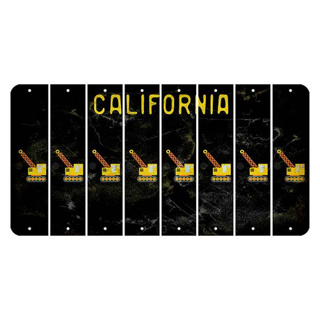 California Black Cut License Plate Strips (Set of 8) Witches Hat