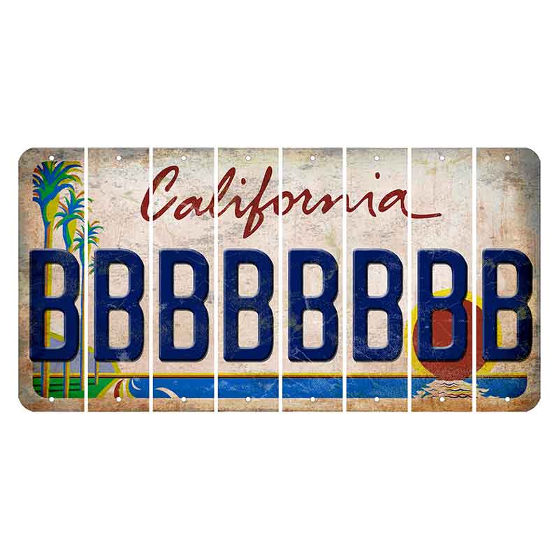 California Coastline Cut License Plate Strips (Set of 8) B