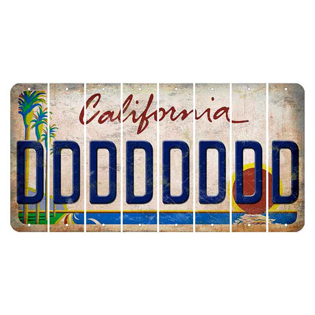 California Coastline Cut License Plate Strips (Set of 8) D