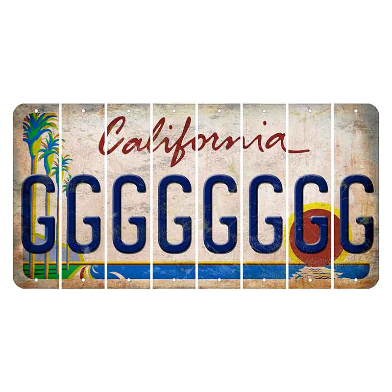California Coastline Cut License Plate Strips (Set of 8) G
