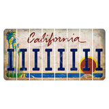 California Coastline Cut License Plate Strips (Set of 8) I