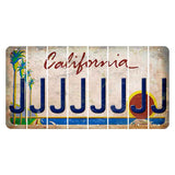 California Coastline Cut License Plate Strips (Set of 8) J