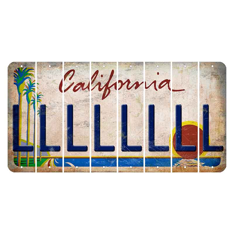 California Coastline Cut License Plate Strips (Set of 8) L