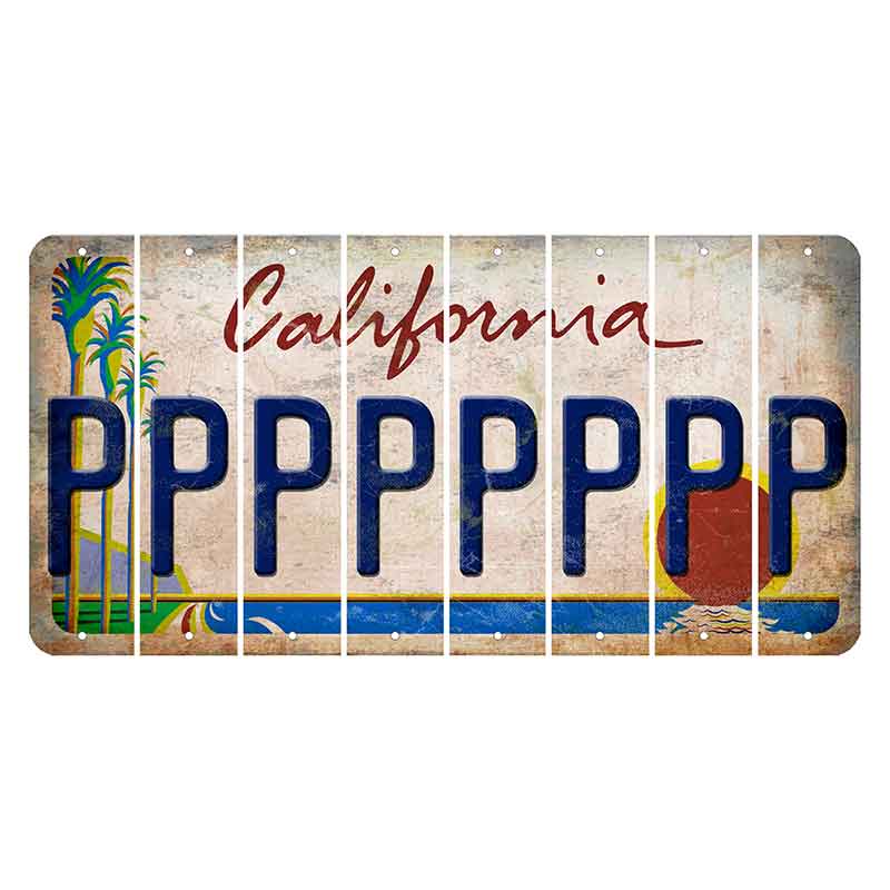 California Coastline Cut License Plate Strips (Set of 8) P