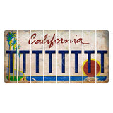 California Coastline Cut License Plate Strips (Set of 8) T