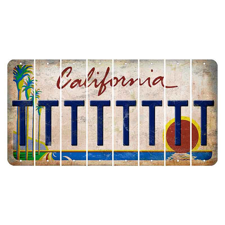 California Coastline Cut License Plate Strips (Set of 8) T