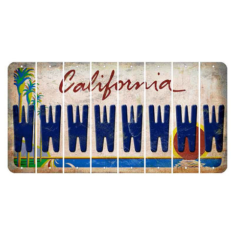 California Coastline Cut License Plate Strips (Set of 8) W