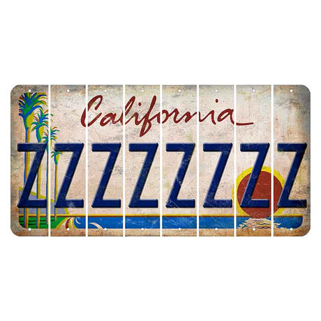 California Coastline Cut License Plate Strips (Set of 8) Z