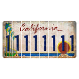 California Coastline Cut License Plate Strips (Set of 8) 1