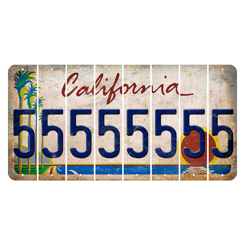 California Coastline Cut License Plate Strips (Set of 8) 5