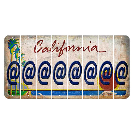 California Coastline Cut License Plate Strips (Set of 8) At Sign