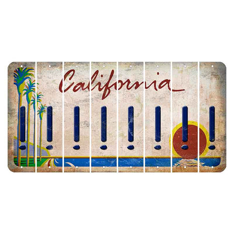 California Coastline Cut License Plate Strips (Set of 8) Exclamation Point
