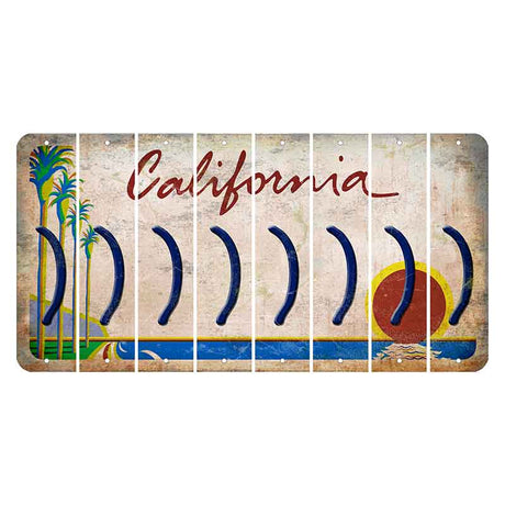 California Coastline Cut License Plate Strips (Set of 8) Parenthesis - Right
